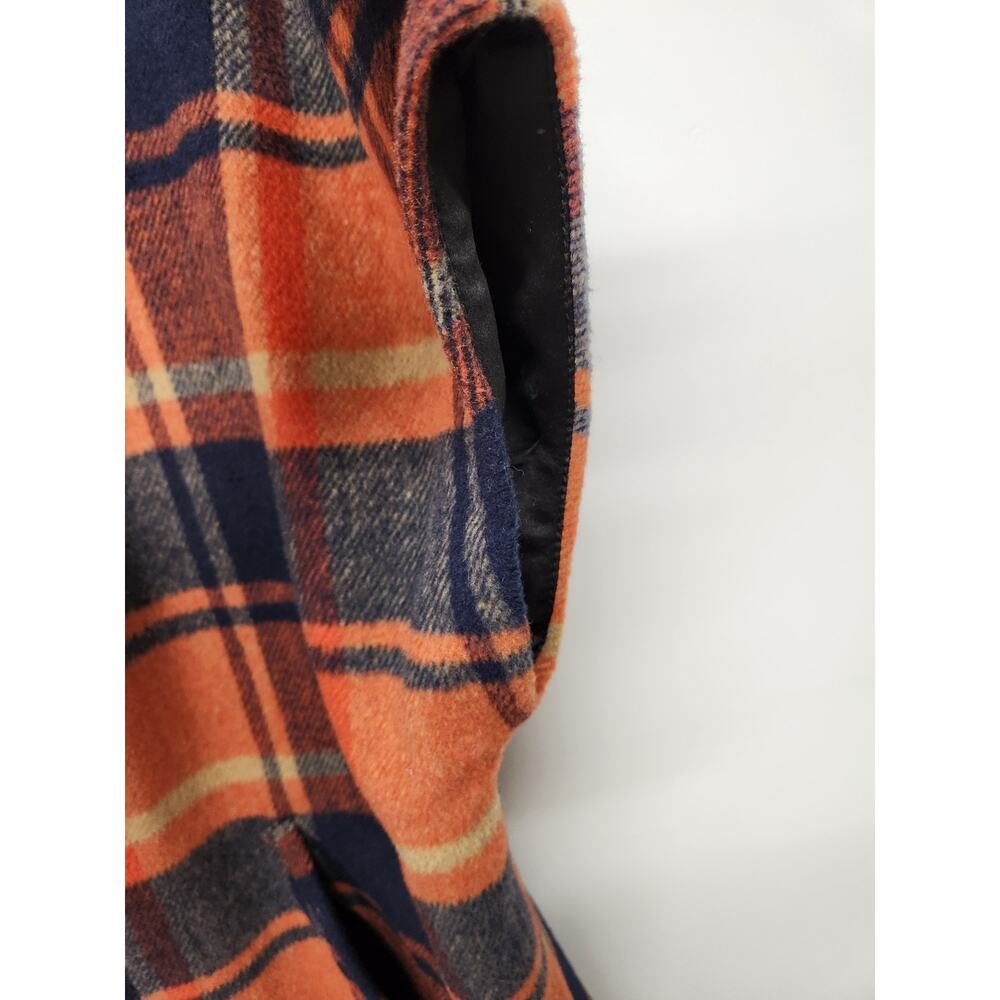 Anthropologie Andersen & Lauth Annie Capelet Erica, One Size, Orange/Navy Plaid - Picture 9 of 15